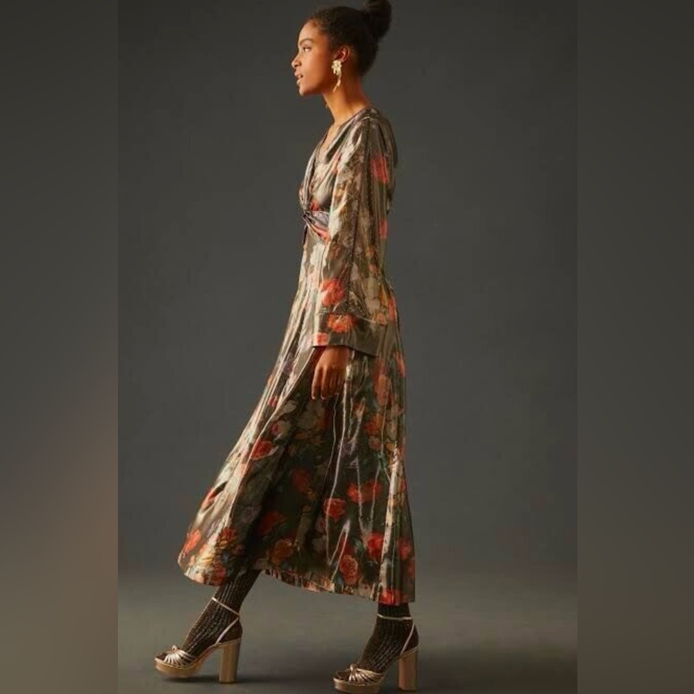NEW Caballero Maxi Floral Metallic Dress, size small